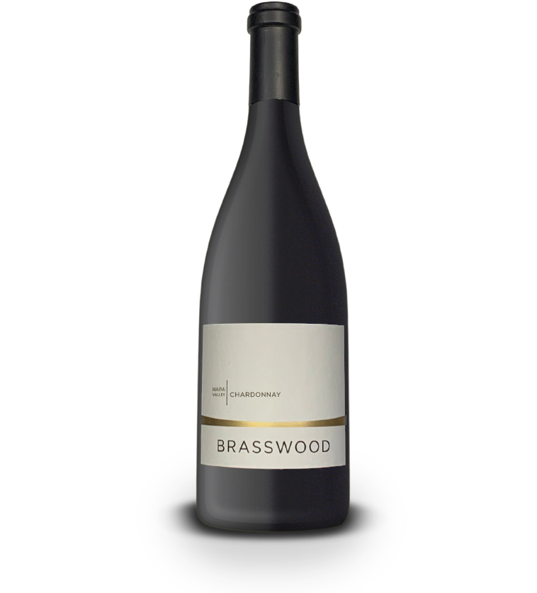 An image of a bottle of Chardonnay wine from Brasswood Estate