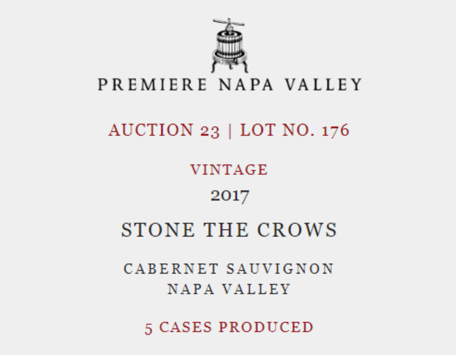 A label for the PNV Special Stone the Crows